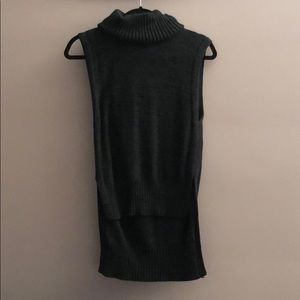 Dark Green Turtle Neck Sleeveless Sweater